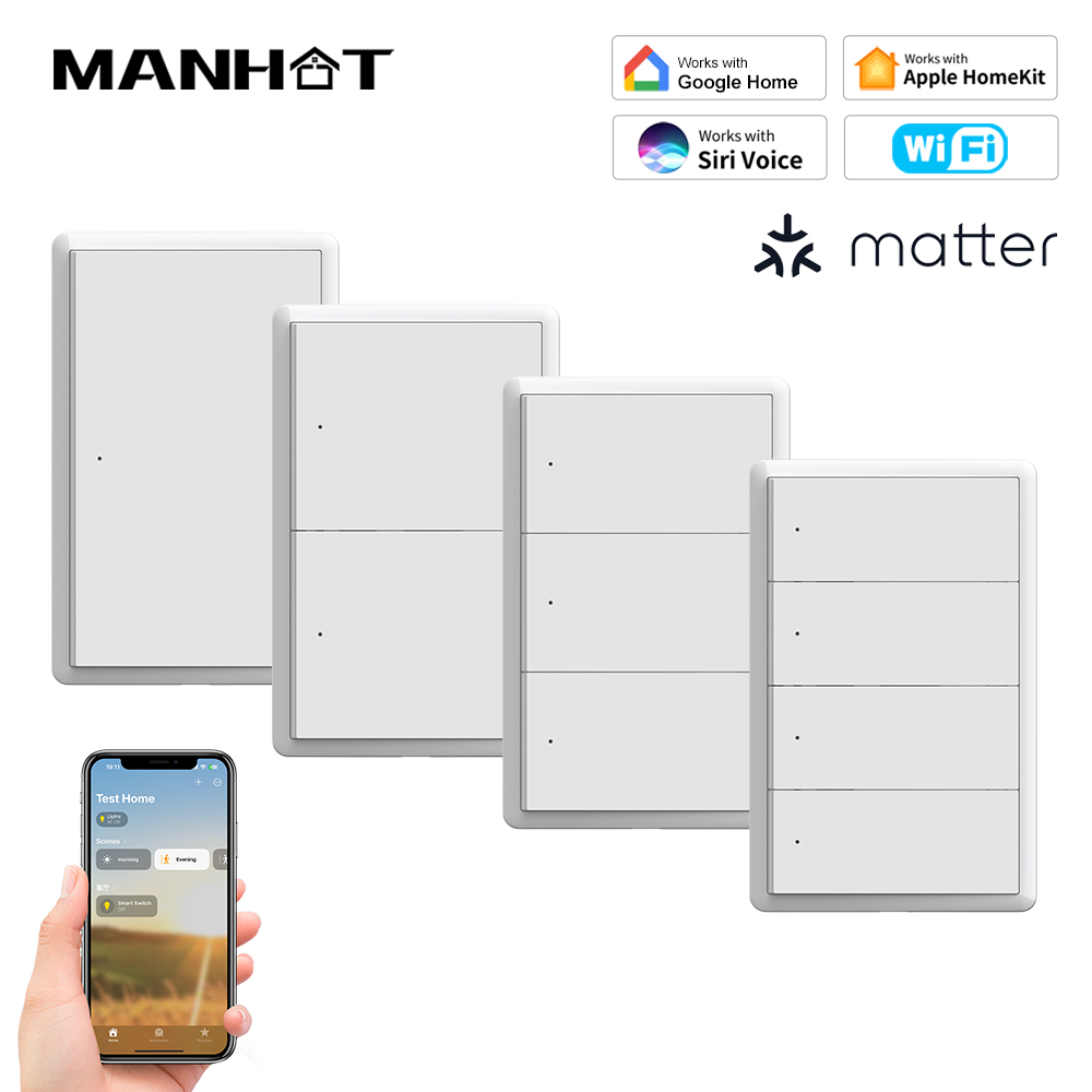 Smart Light Switch - MANHOT Homekit WiFi Akıllı Anahtar Nötr