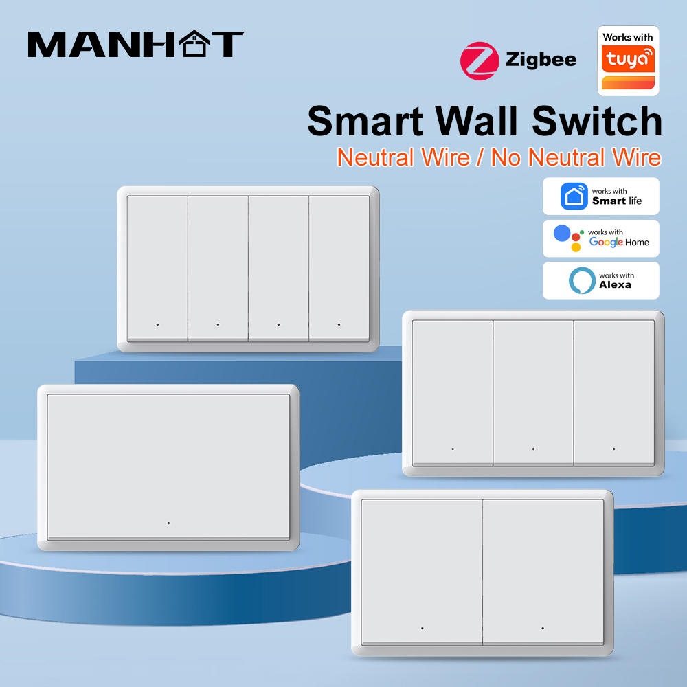 Smart Light Switch - MANHOT ZigBee3.0 Akıllı Anahtar Nötr Kablo