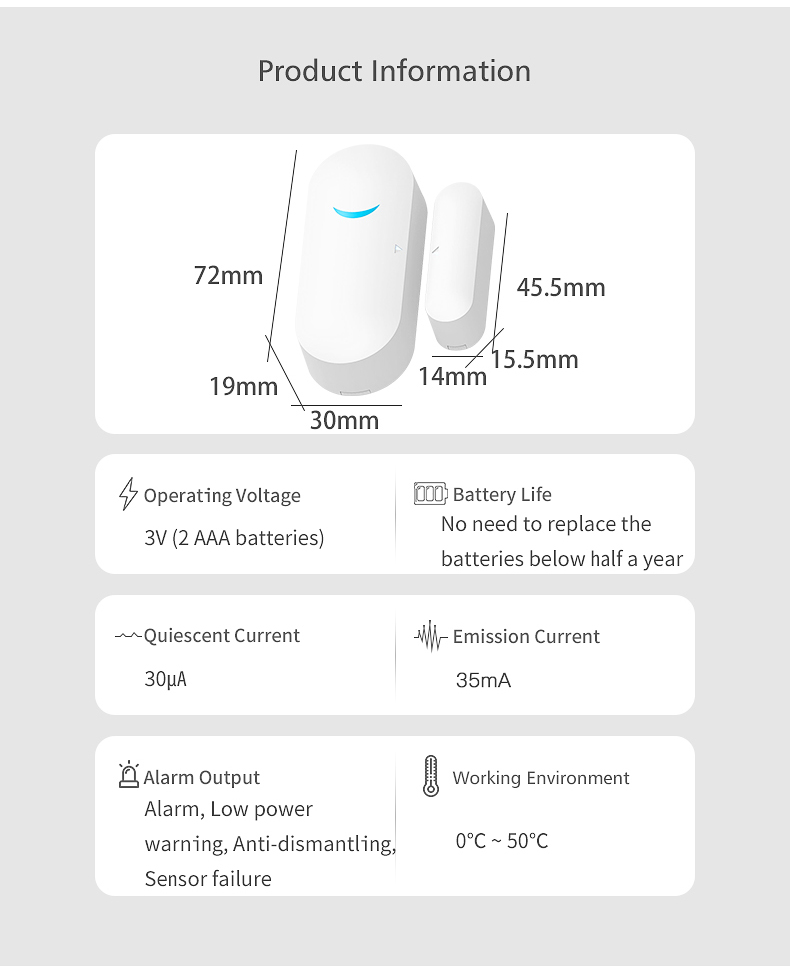 Tuya akıllı WiFi kapı sensörü  - Smart Home Notifications incelemesi ve fiyatı